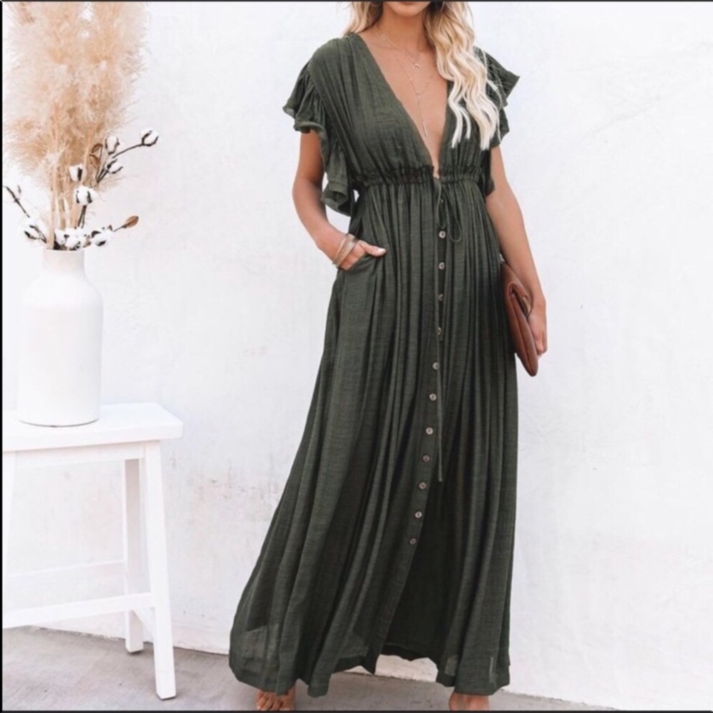 Boho Black Maxi Dress - Picture 8 of 11